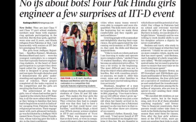 Media Coverage Of SNU Foundation Taking Pakistani Hindu Refugee Kids to IIT-Delhi Robotics Fest
